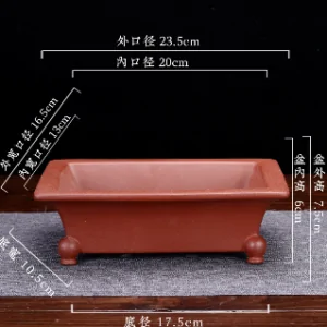 Unglazed Rectangle Bonsai Pot 24cm M2638